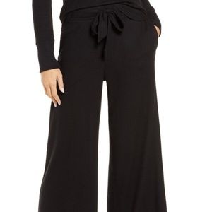 BP black wide leg tie cropped pants